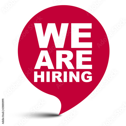 red vector bubble banner we are hiring