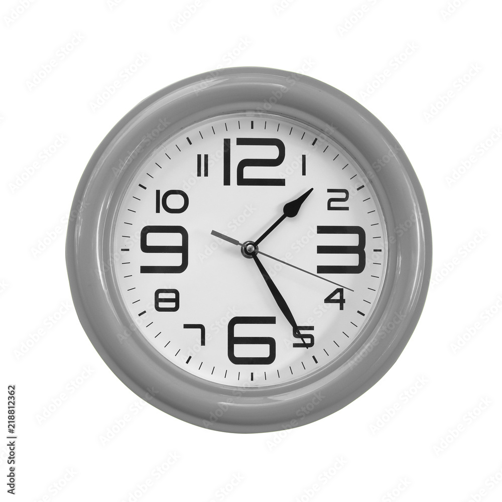 wall clock isolated on the white background with clipping path. wall clock isolated on the white background with clipping path.
