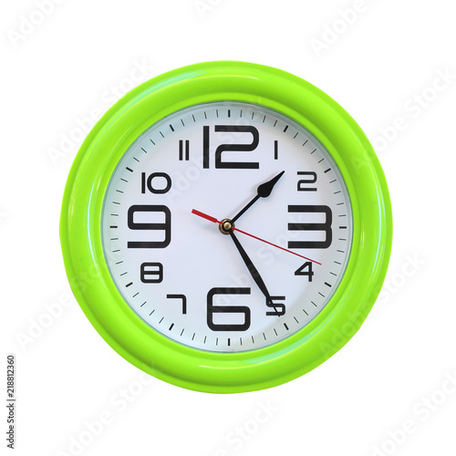 wall clock isolated on the white background with clipping path.