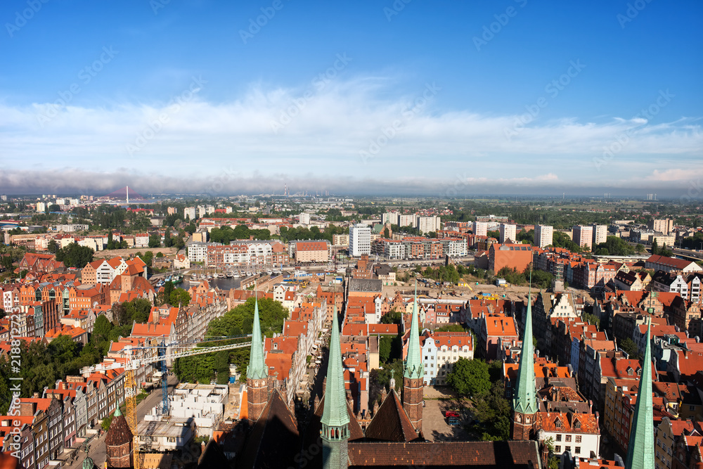 City Of Gdansk Aerial View In Poland