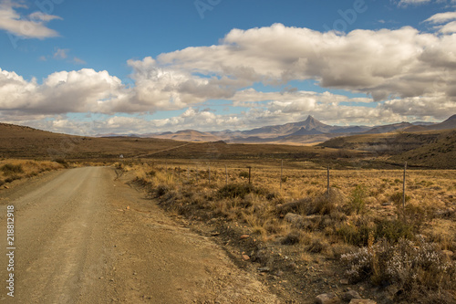 Karoo winter landscape in the Nieu Bethesda district South Africa image in landscape format with copy space