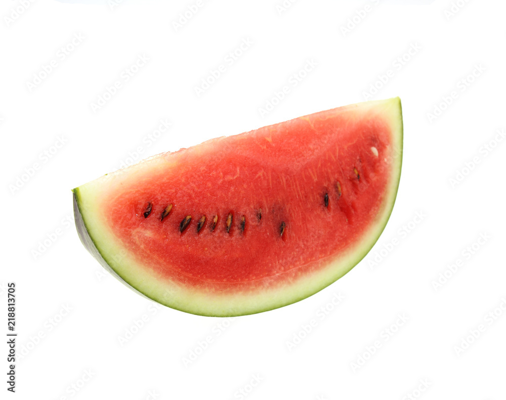 Sliced of watermelon isolated on white background with clipping path.