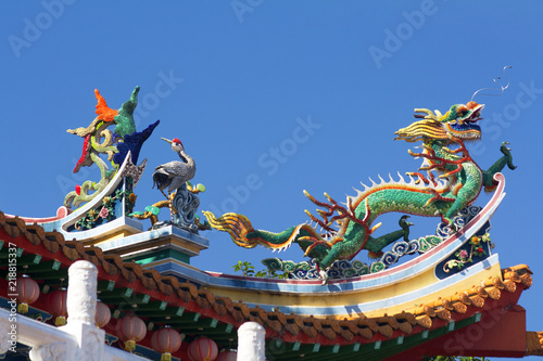 Canvas Print Detail vom Chinesischen Tempel Kuala Lumpur
