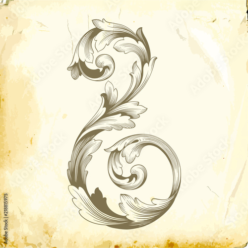 Vector baroque of vintage elements for design. 