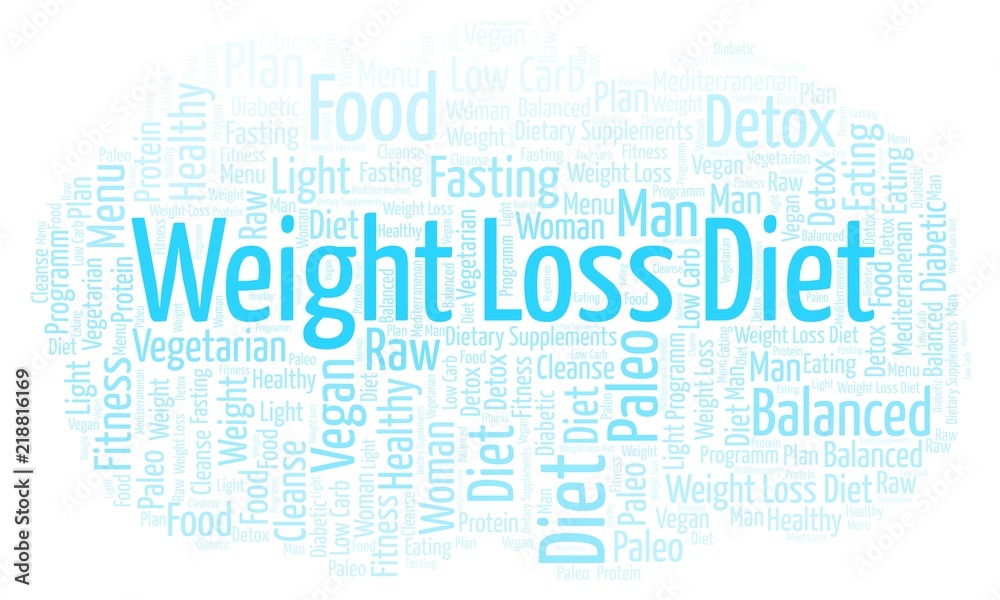 Word cloud with text Weight Loss Diet on a white background. Word cloud with text Weight Loss Diet on a white background.