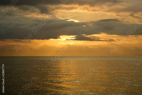 relaxing sunset over the sea in raja ampat archipelago