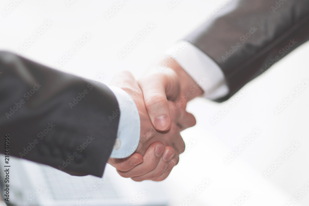 close up. business handshake in the office