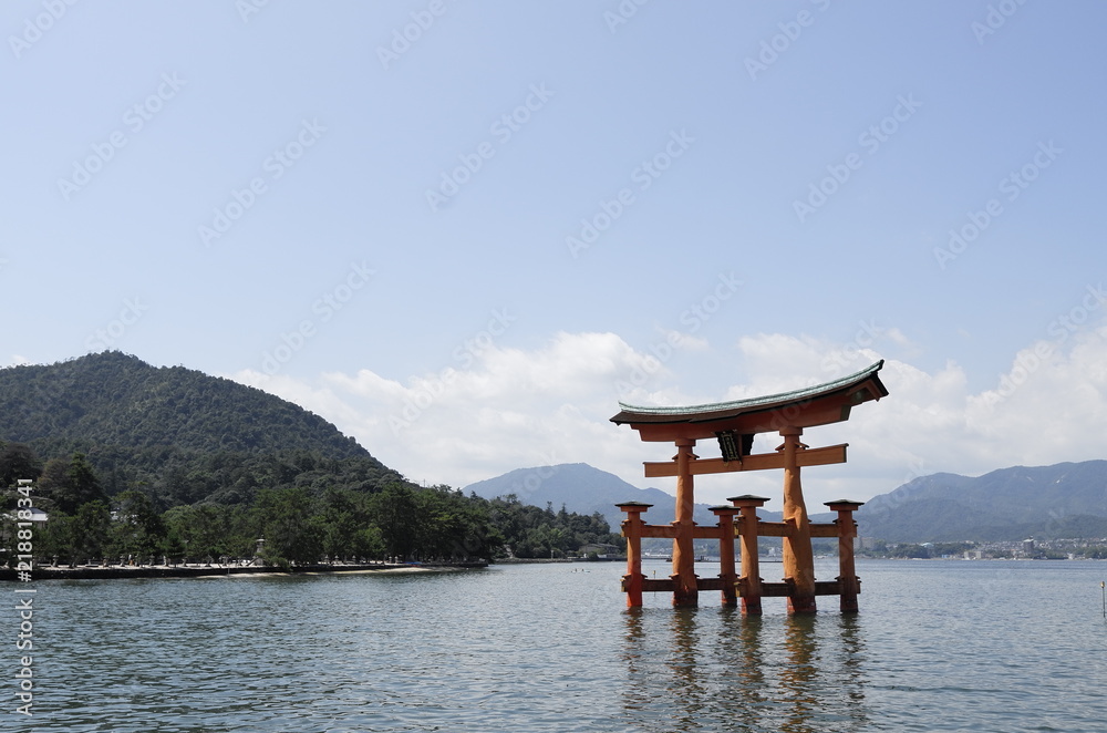 Torri at Miyashima, Hiroshima in Japan