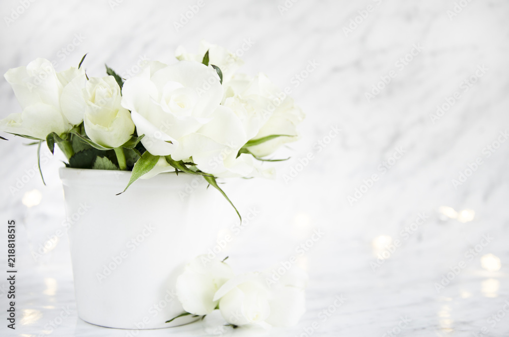 Bouquet of roses on a marble background Bouquet of roses on a marble background