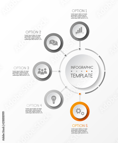 Infographic layout with business icons. Vector.