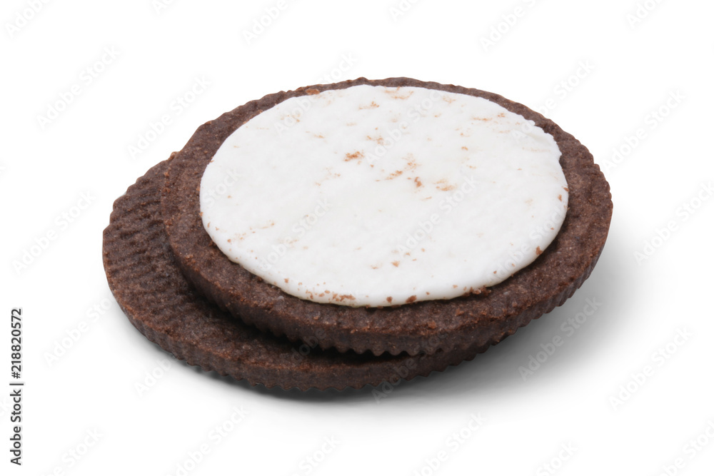 Chocolate biscuits isolated on white background Chocolate biscuits isolated on white background
