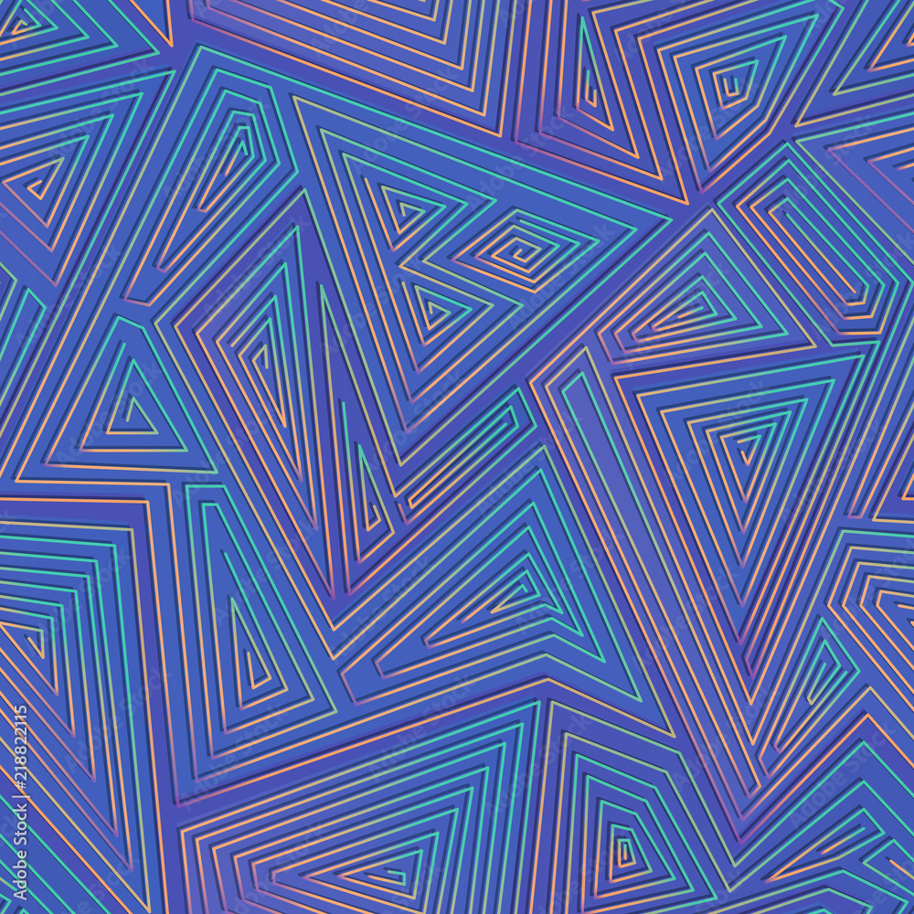 Neon maze seamless pattern