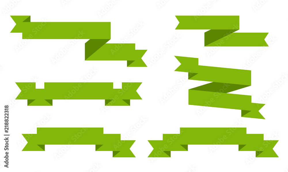 Set of colored ribbons. Collection of banners and ribbons over white background Set of colored ribbons. Collection of banners and ribbons over white background
