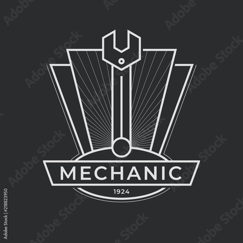 Auto mechanic service. Mechanic service logo set. Repair service auto mechanic logos. Car vintage vector logo set. Vector illustration.