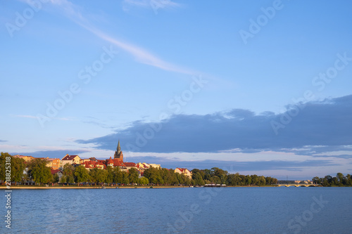 Fototapeta Naklejka Na Ścianę i Meble -  Elk, Poland - Panoramic view of the town of Elk at the Elckie lake