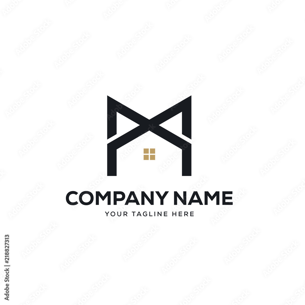 real estate logo design vector, initial letter logo m design template real estate logo design vector, initial letter logo m design template