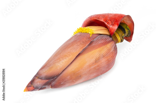 Banana blossom isolated on white background.