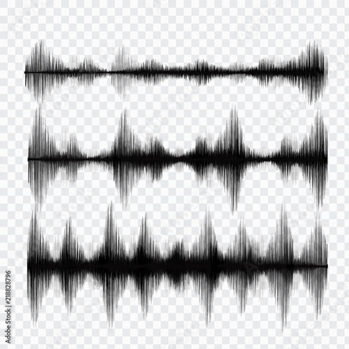 Set of Earthquake Wave,Sound and Radio style,audio and diagram concept,design for education and science,Vector Illustration.