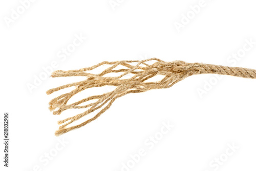 flax rope wicker on white background