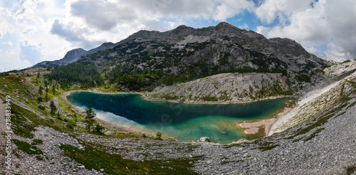 Fototapeta Naklejka Na Ścianę i Meble -  The Triglav Lakes Valley (Dolina Triglavskih jezer; Dolina sedmerih jezer) is a valley in the Julian Alps in Slovenia that is hosting multiple lakes. 