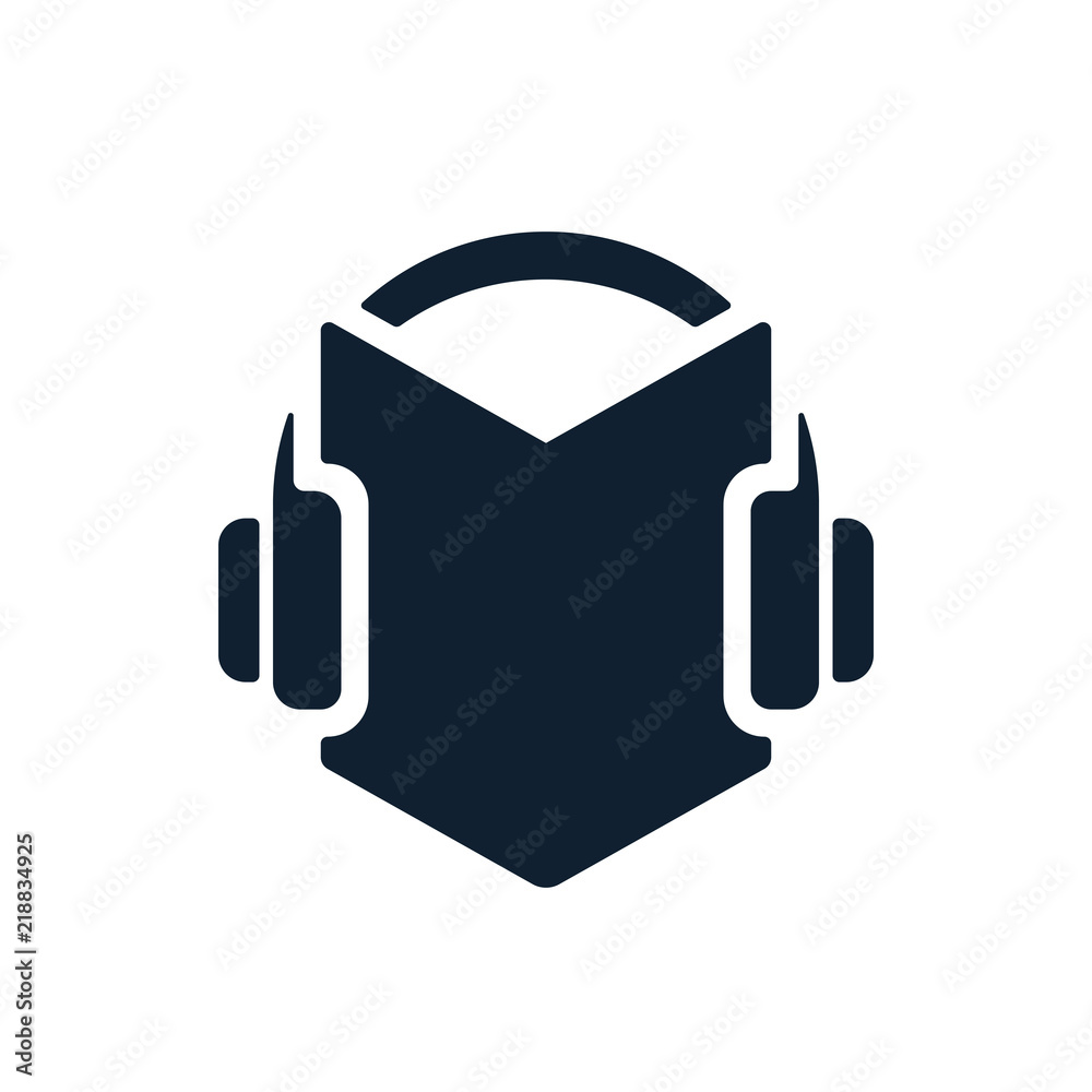 Headphones and audio book icon Headphones and audio book icon