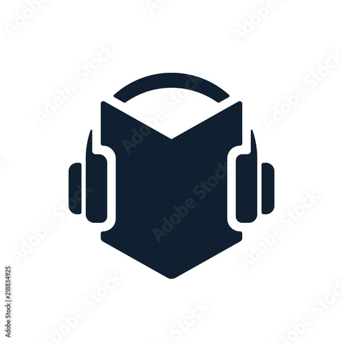 Headphones and audio book icon