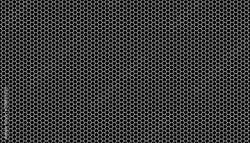 White honeycomb on a black background. Seamless texture. Isometric geometry. 3D illustration