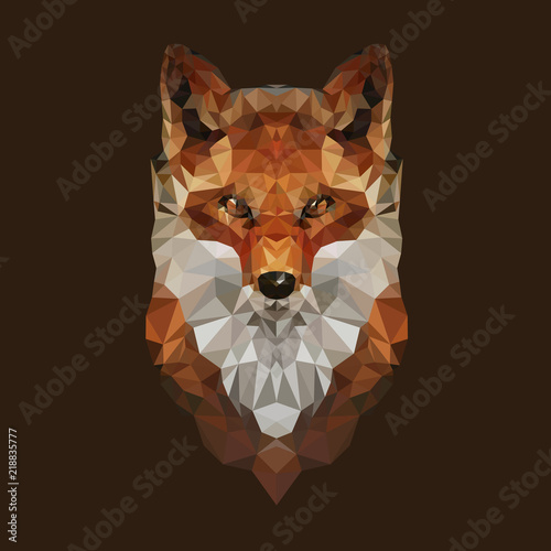 Fox's head in low-poly style