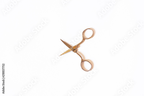 Small manicure scissors isolated on a white background