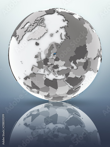 Estonia on globe
