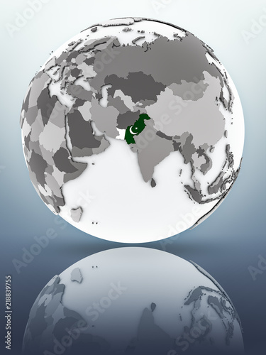 Pakistan on globe