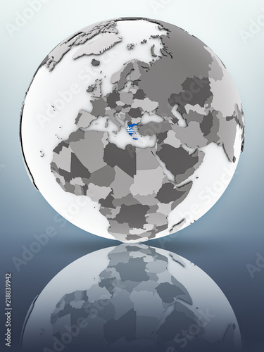Greece on globe