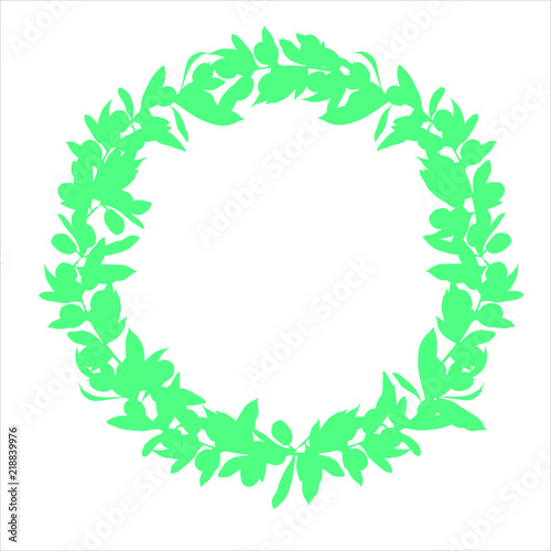 green olive wreath graphic