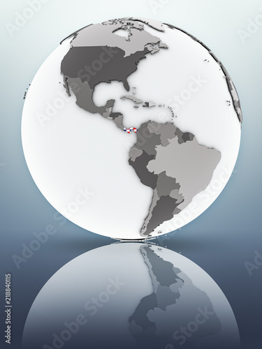 Panama on globe