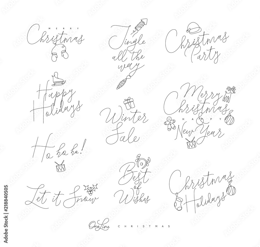 Christmas pen line lettering