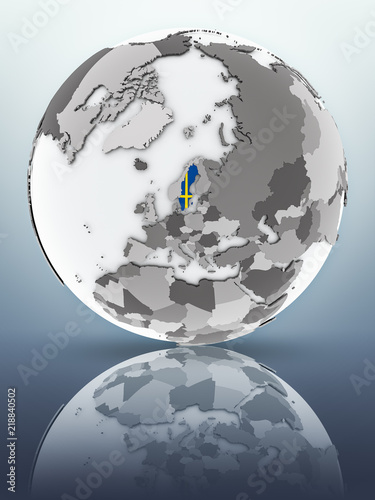 Sweden on globe