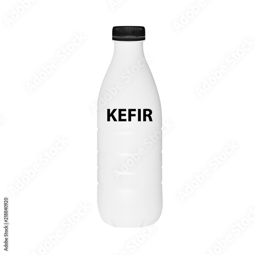 A bottle of kefir in a vector, isolated on a white background.Plastic kefir bottle vector illustration.