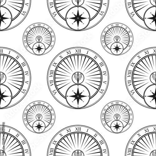 Sundials seamless background