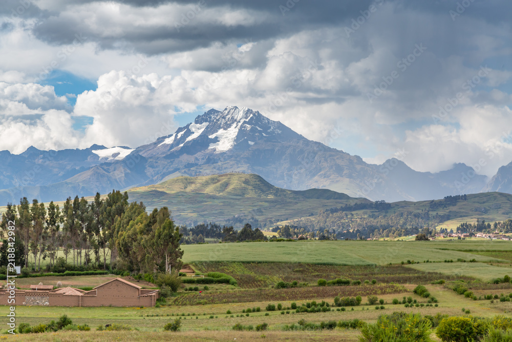 A Farm in the Sacred Valley, Peru, At the Base of Andes Mountain Range
