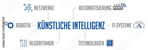 Infografik Künstliche Intelligenz Blau