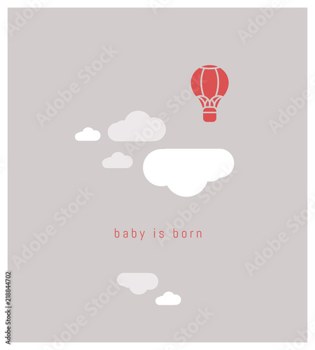 faire-part de naissance, carte pour célébrer l'arrivée d'un bébé, étoile, espace, ciel, galaxie, rose