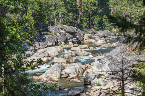 Rocky River Bed of Stanislaus River in the Sierra Mountains,  Central California, USA