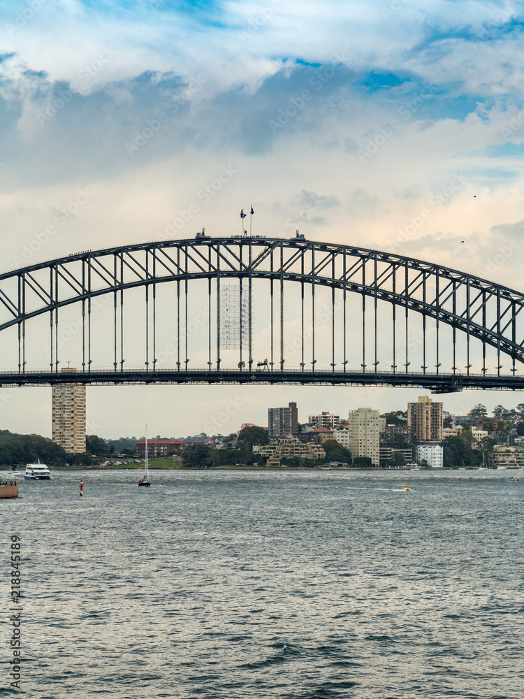 Sydney Harbor Bridge as Seen from the Deck of a Ferry