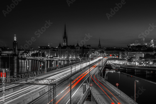 Stockholm in black  white and red