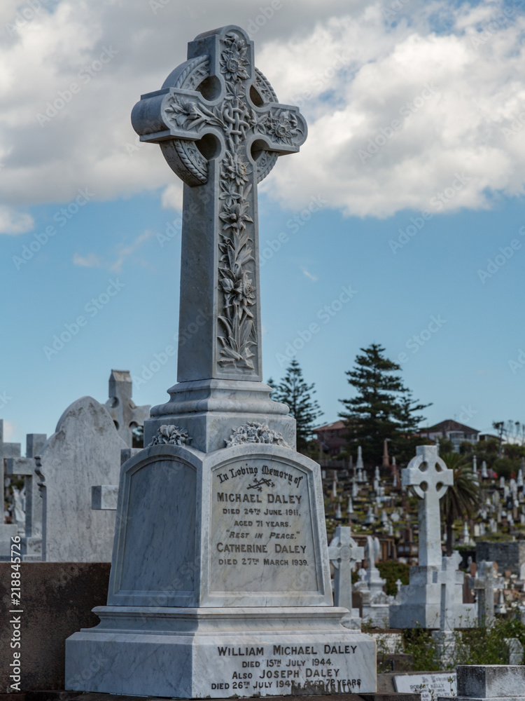 Celtic Cross Monument at Waverley Cemetery, Australia