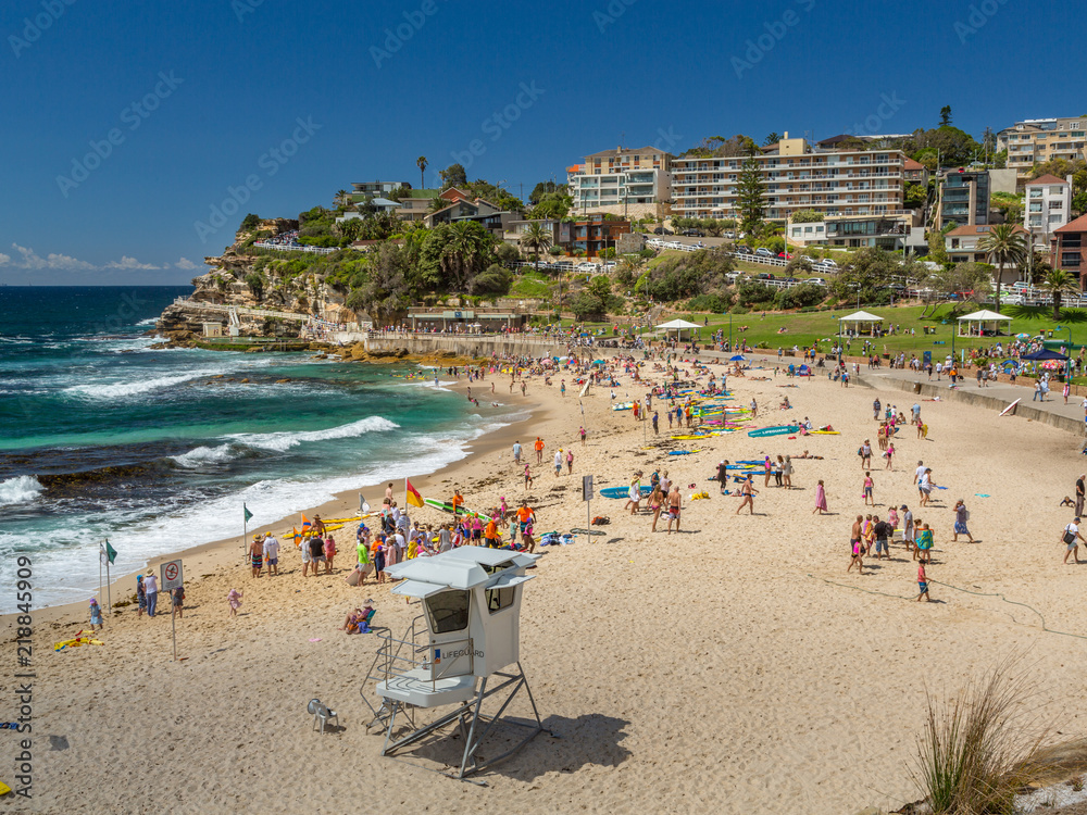 Popular Coogee Beach, Australia on a Summer Day Popular Coogee Beach, Australia on a Summer Day