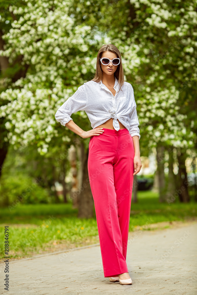 trendy woman outdoor