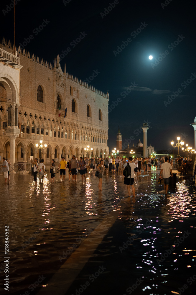 Naklejka premium Venice views 2011, moonlight, tidal