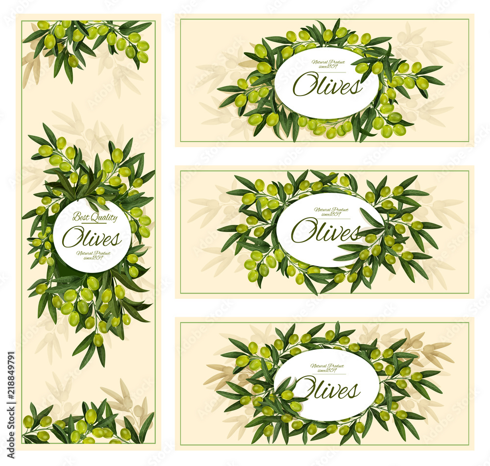 Vector extra virgin olive oil banners