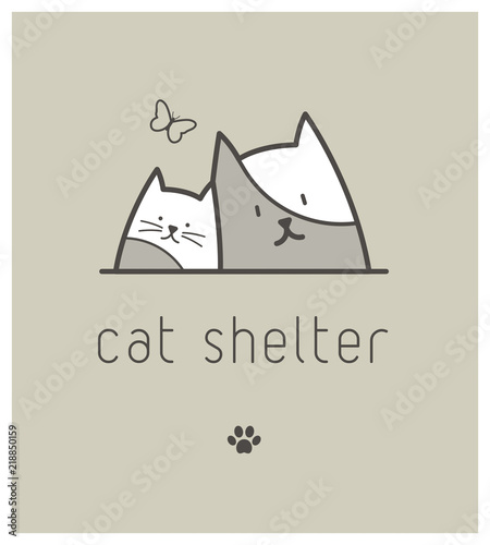 logo pour refuge de chats, centre d'accueil animal ou pension féline photo